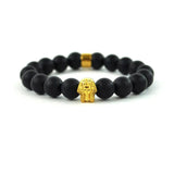 Black Matte Pharaoh Head Beaded Bracelet Black Matte Pharaoh Head Beaded Bracelet