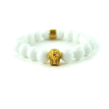 Glossy White Pharaoh Head Beaded Bracelet Glossy White Pharaoh Head Beaded Bracelet