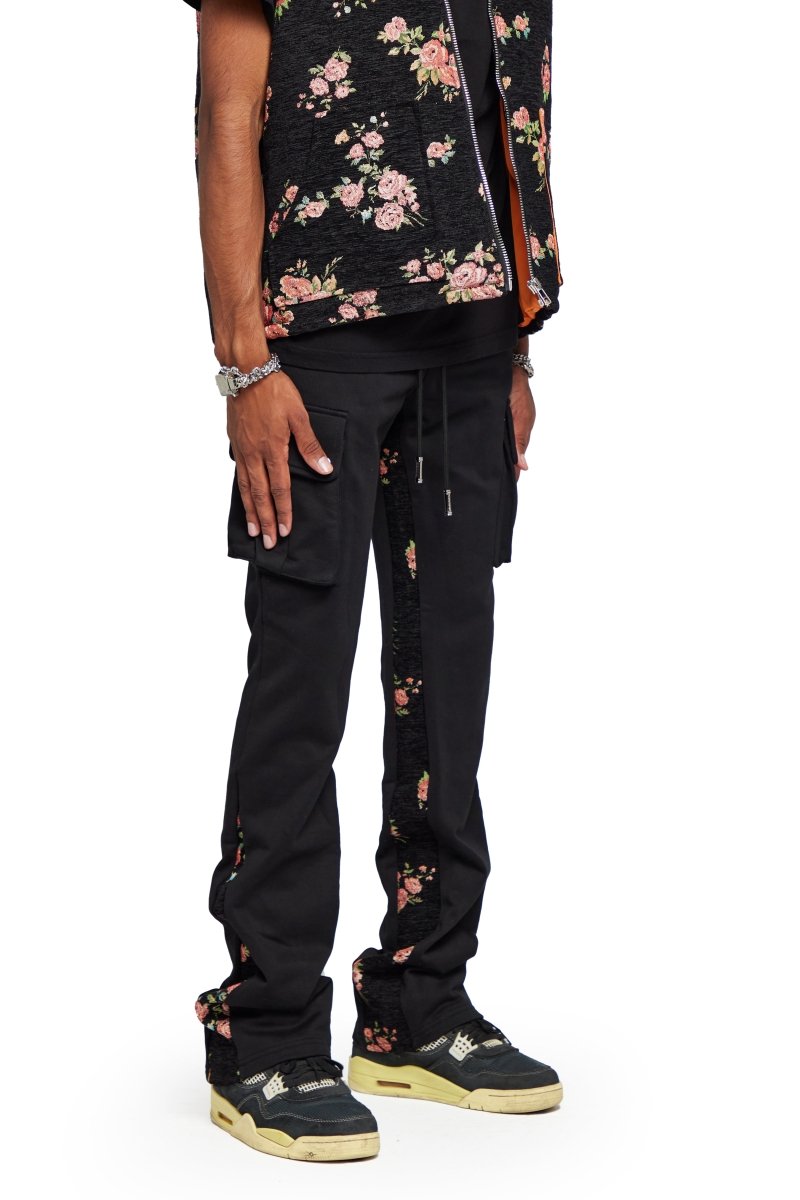 “BLEK LE RAT” FRENCH TERRY STACKED FLARE JEAN ORANGE MULTI “BLEK LE RAT” FRENCH TERRY STACKED FLARE JEAN ORANGE MULTI