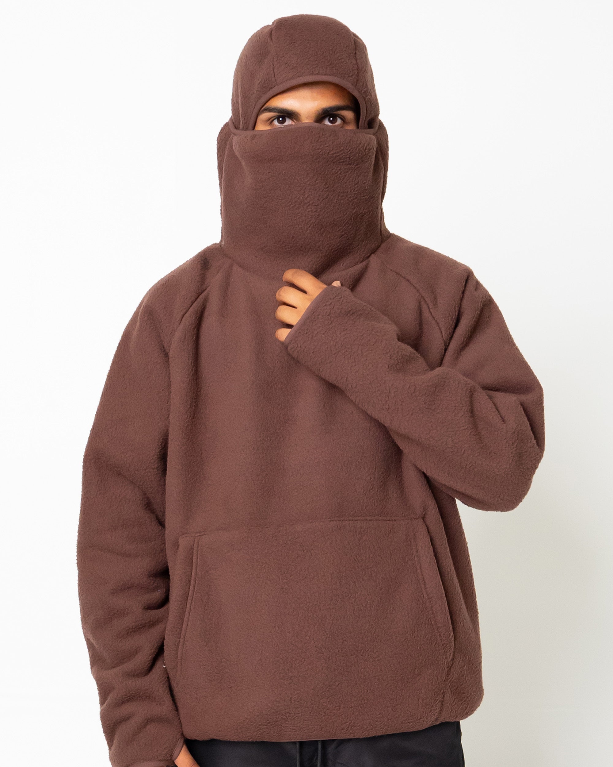 EPTM Balaclava Sherpa Hoodie - Brown EPTM Balaclava Sherpa Hoodie - Brown