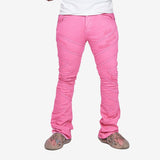 "CASSIUS” STACKED FLARE JEAN PINK "CASSIUS” STACKED FLARE JEAN PINK