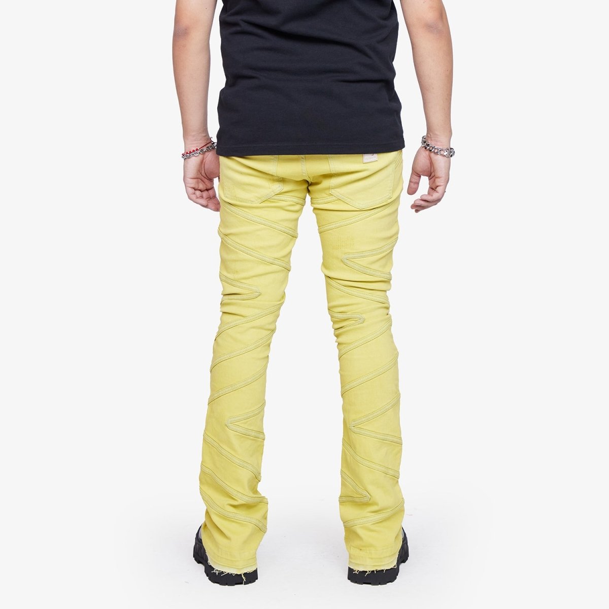“CASSIUS”  STACKED FLARE JEAN YELLOW “CASSIUS”  STACKED FLARE JEAN YELLOW