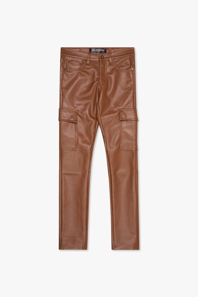 "CITING" SKINNY VEGAN LEATHER JEAN BROWN "CITING" SKINNY VEGAN LEATHER JEAN BROWN