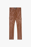 "CITING" SKINNY VEGAN LEATHER JEAN BROWN "CITING" SKINNY VEGAN LEATHER JEAN BROWN