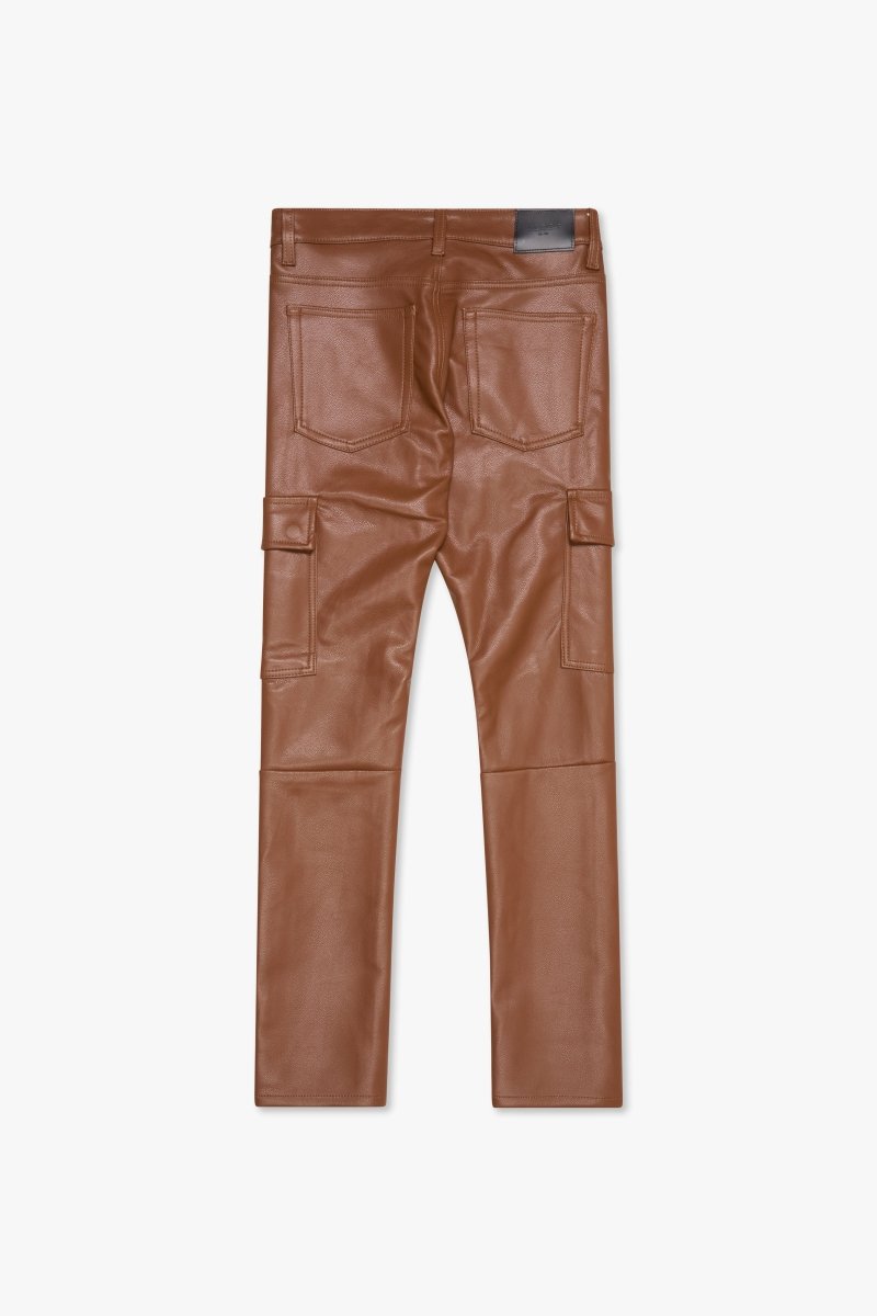 "CITING" SKINNY VEGAN LEATHER JEAN BROWN "CITING" SKINNY VEGAN LEATHER JEAN BROWN