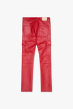 "CITING" SKINNY VEGAN LEATHER JEAN RED "CITING" SKINNY VEGAN LEATHER JEAN RED