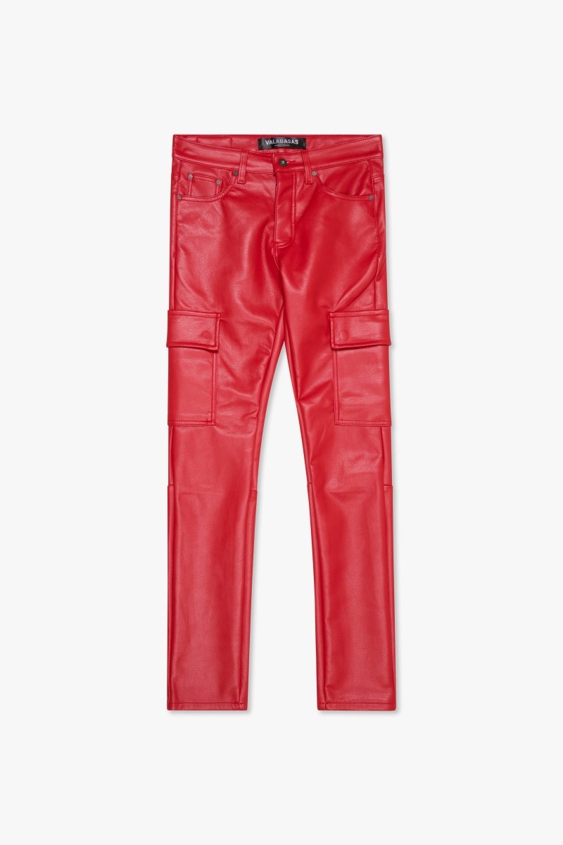 "CITING" SKINNY VEGAN LEATHER JEAN RED "CITING" SKINNY VEGAN LEATHER JEAN RED