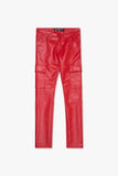 "CITING" SKINNY VEGAN LEATHER JEAN RED "CITING" SKINNY VEGAN LEATHER JEAN RED