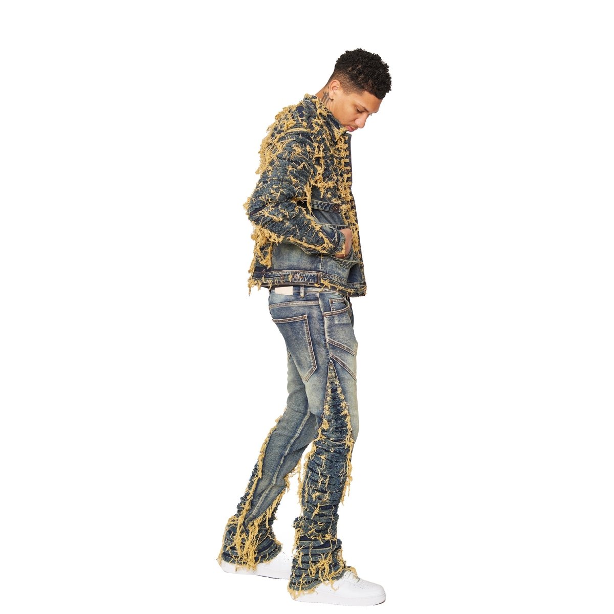 “CLAUDE” JACKET BLU SPORCO “CLAUDE” JACKET BLU SPORCO