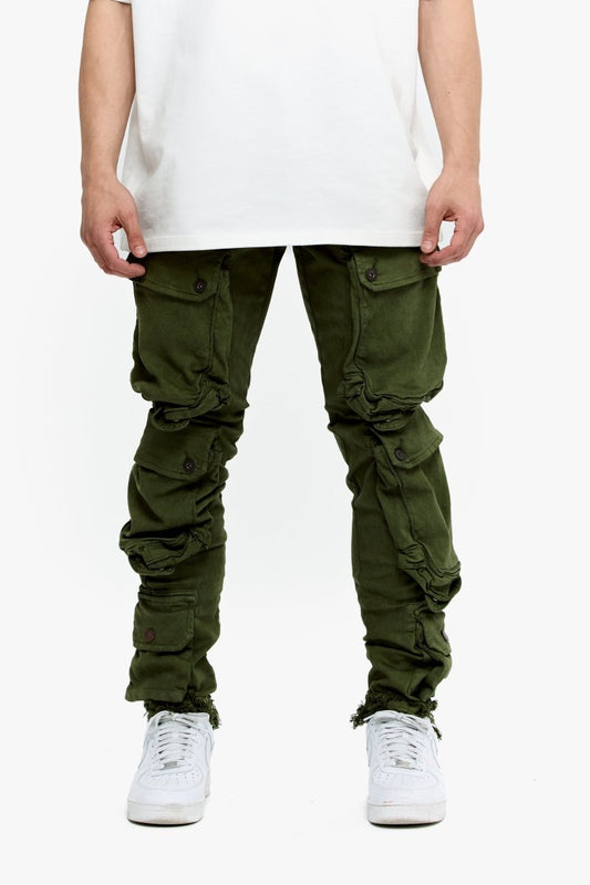 CliffJump Skinny Cargo Olive Washed