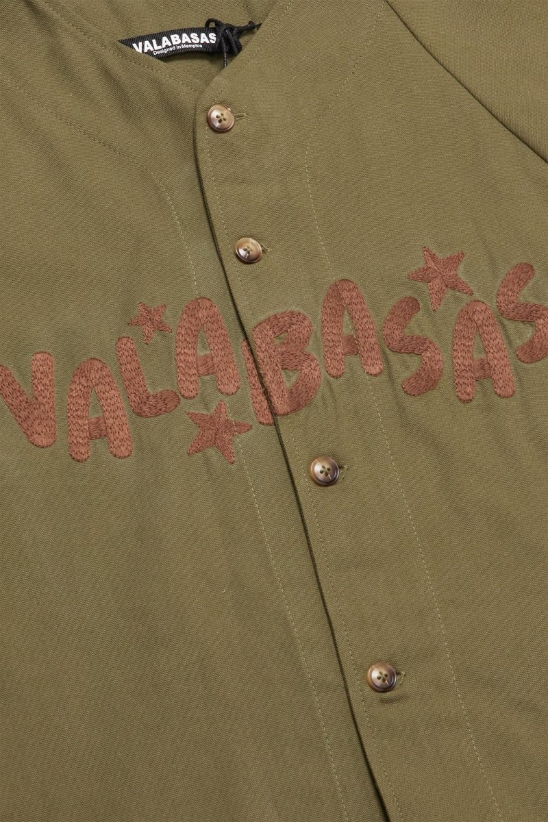 "CLOVER" BASEBALL JERSEY  OLIVE GREEN "CLOVER" BASEBALL JERSEY  OLIVE GREEN