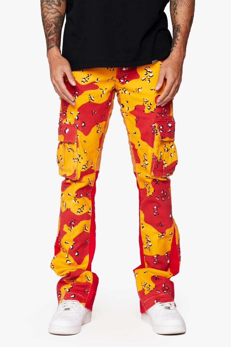 “COMMANDER " STACKED FLARE JEAN BADLAND CAMO “COMMANDER " STACKED FLARE JEAN BADLAND CAMO