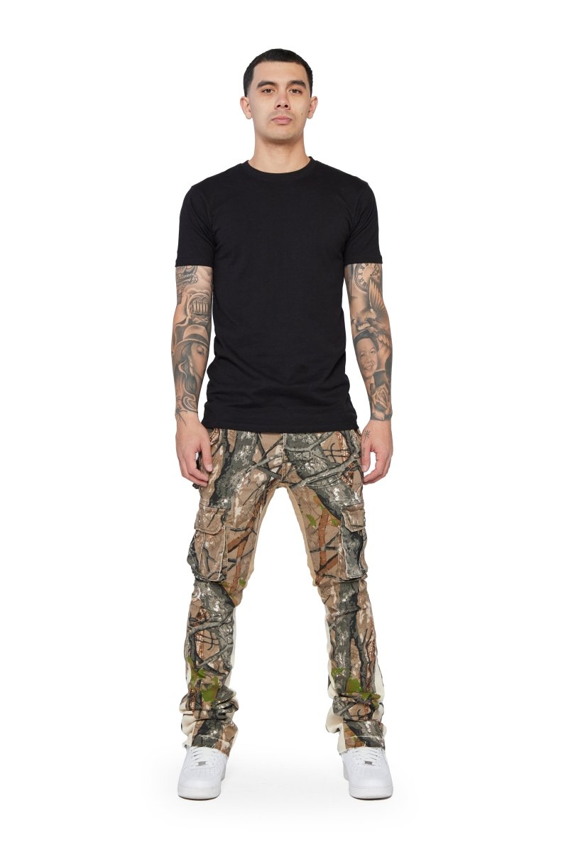 "COMMANDER" STACKED FLARE JEAN MOSS GREEN "COMMANDER" STACKED FLARE JEAN MOSS GREEN