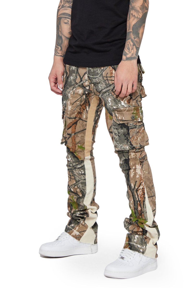 "COMMANDER" STACKED FLARE JEAN MOSS GREEN "COMMANDER" STACKED FLARE JEAN MOSS GREEN