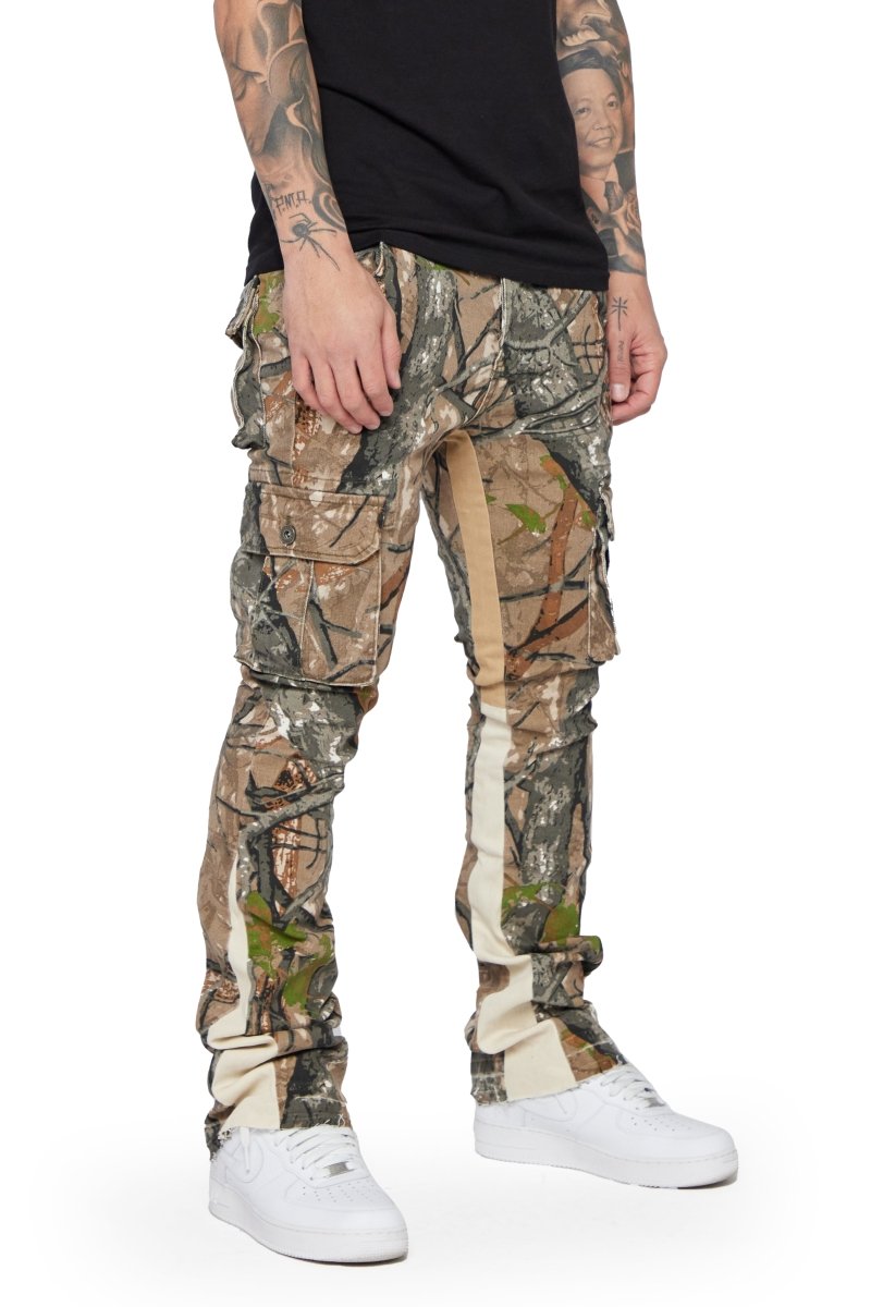 "COMMANDER" STACKED FLARE JEAN MOSS GREEN "COMMANDER" STACKED FLARE JEAN MOSS GREEN