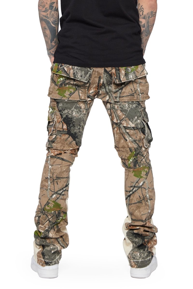 "COMMANDER" STACKED FLARE JEAN MOSS GREEN "COMMANDER" STACKED FLARE JEAN MOSS GREEN