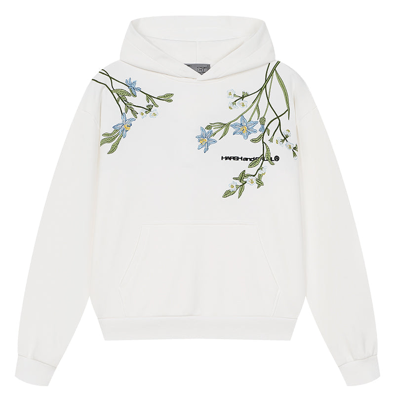 Violet Floral Embroidered Hoodie Violet Floral Embroidered Hoodie