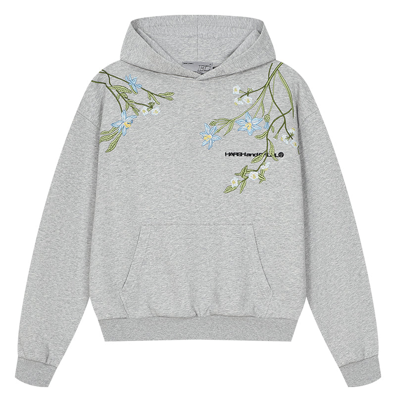 Violet Floral Embroidered Hoodie Violet Floral Embroidered Hoodie