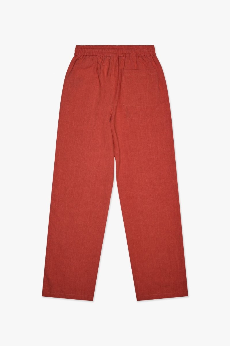 Corso Linen Straight Pants Red Corso Linen Straight Pants Red
