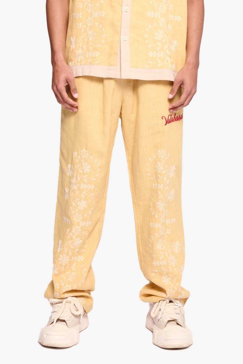 Corso Linen Straight Pants Yellow Corso Linen Straight Pants Yellow