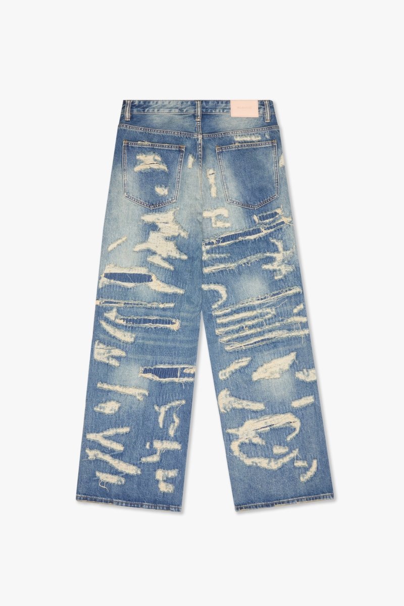 Denim Script  Straight Jean Vintage Wash Denim Script  Straight Jean Vintage Wash