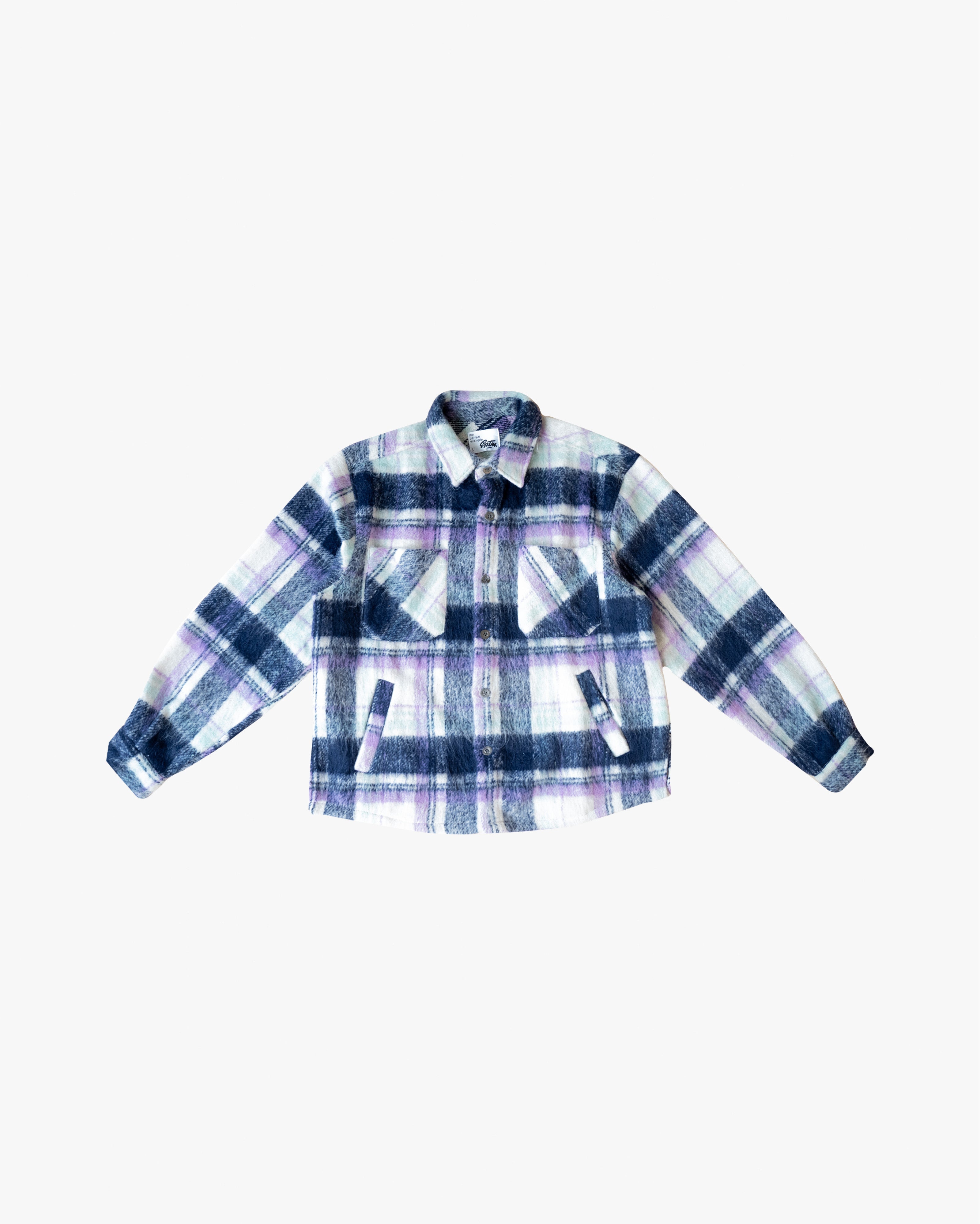 EPTM Side Slit Flannel - Purple/White EPTM Side Slit Flannel - Purple/White