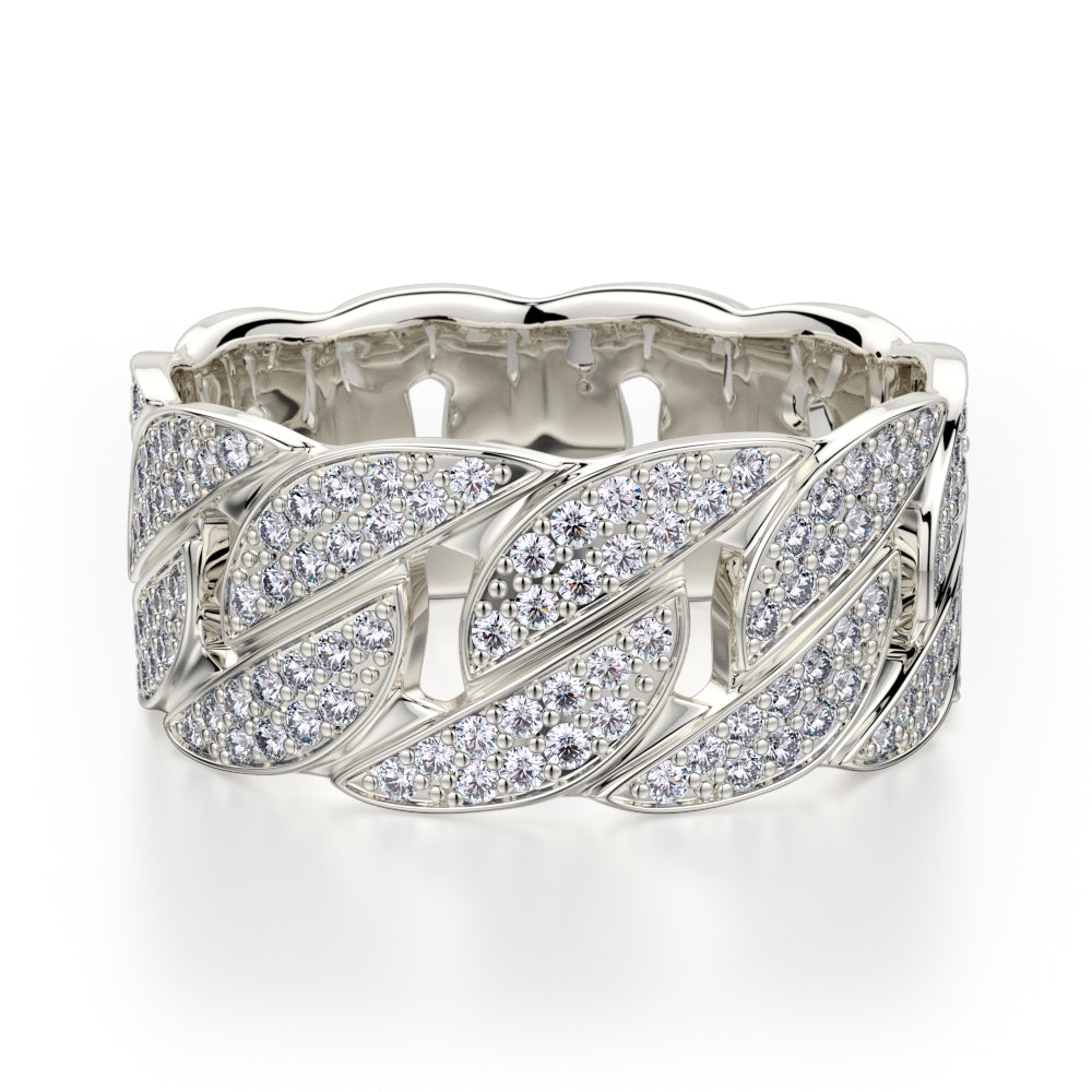 Diamond Cuban Ring White Gold Diamond Cuban Ring White Gold