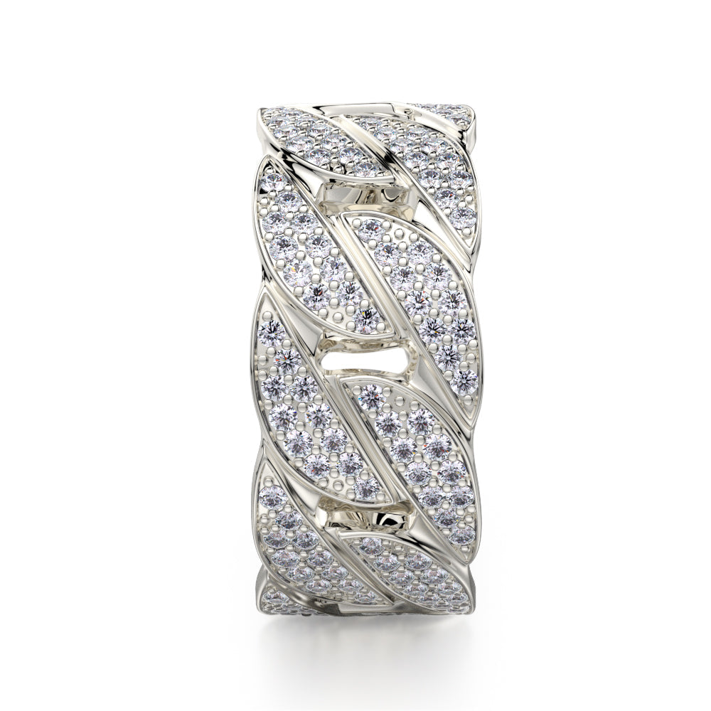 Diamond Cuban Ring White Gold Diamond Cuban Ring White Gold