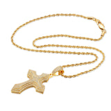 Diamond Royal Cross Necklace Pendant & Rope Chain Diamond Royal Cross Necklace Pendant & Rope Chain