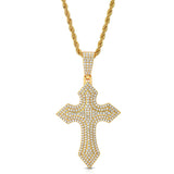 Diamond Royal Cross Necklace Pendant & Rope Chain Diamond Royal Cross Necklace Pendant & Rope Chain