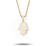Diamond Hamsa Hand Necklace Pendant & Rope Chain Diamond Hamsa Hand Necklace Pendant & Rope Chain