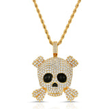 Diamond Skull Necklace Pendant & Rope Chain Diamond Skull Necklace Pendant & Rope Chain
