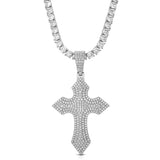 Diamond Royal Cross Necklace Pendant & Tennis Chain Diamond Royal Cross Necklace Pendant & Tennis Chain