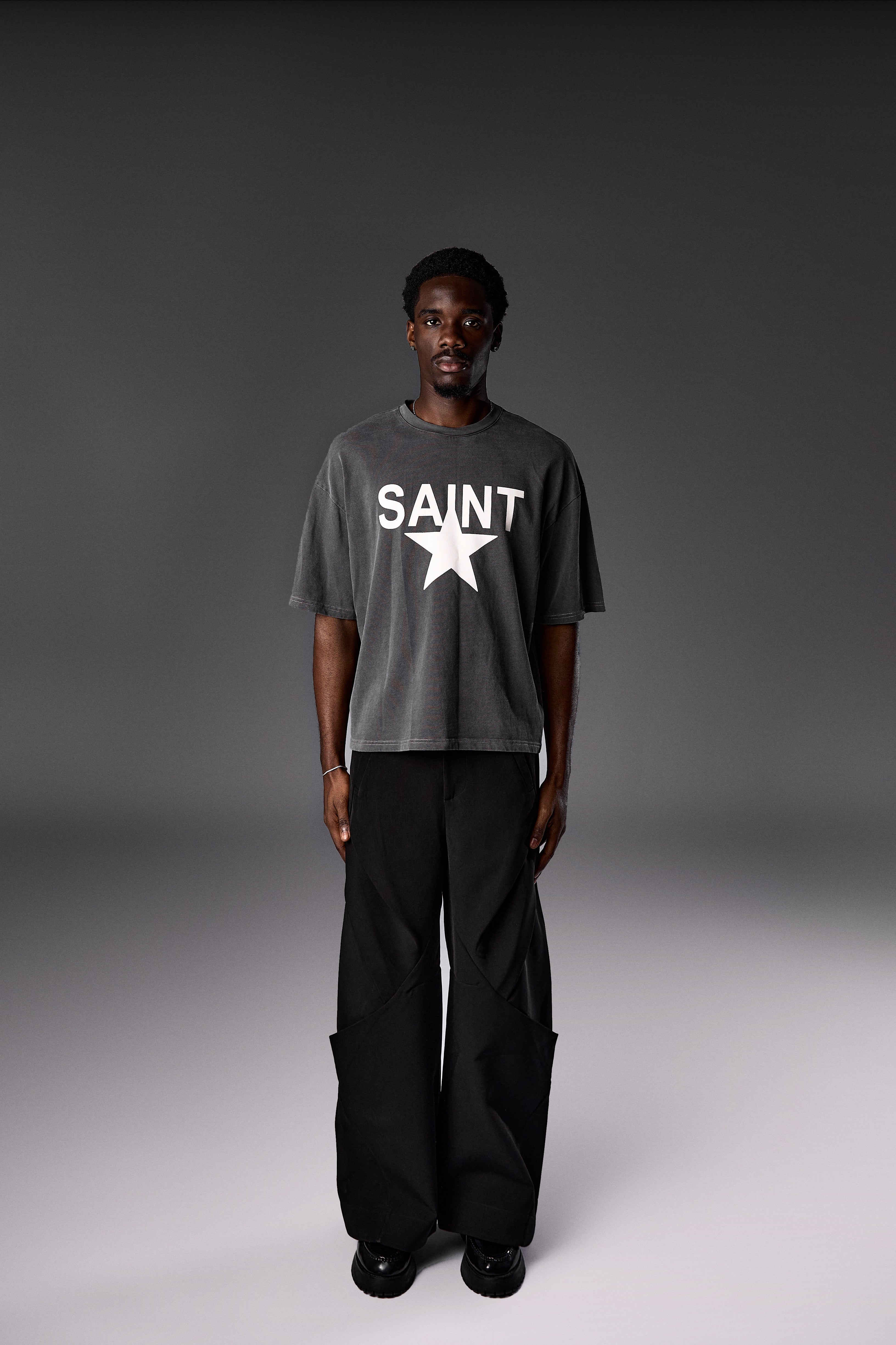 Heavyweight Saint Star Tee - Washed Grey Heavyweight Saint Star Tee - Washed Grey