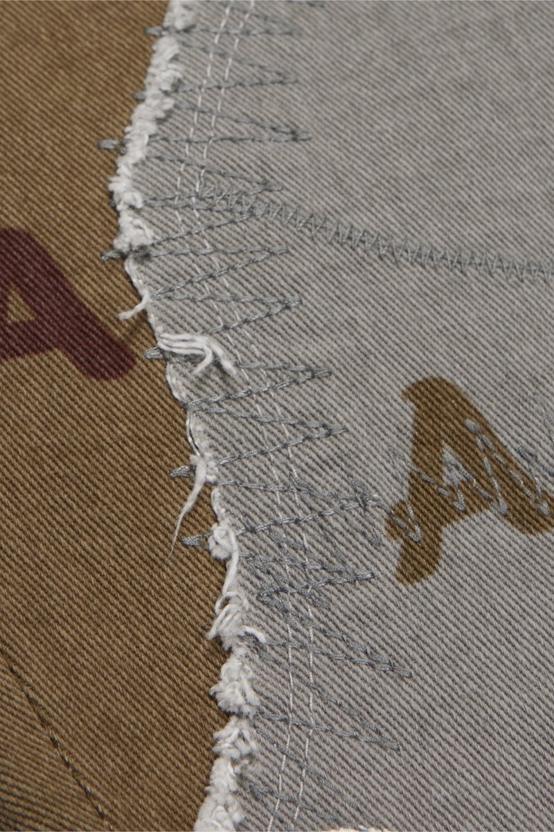 "DISTRACTED" STACKED FLARE JEAN OLIVE-BLU "DISTRACTED" STACKED FLARE JEAN OLIVE-BLU