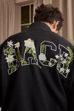 Floral Script Embroidery Varsity Jacket Floral Script Embroidery Varsity Jacket