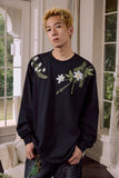 Floral Embroidered Oversized Long Sleeve Tee Floral Embroidered Oversized Long Sleeve Tee