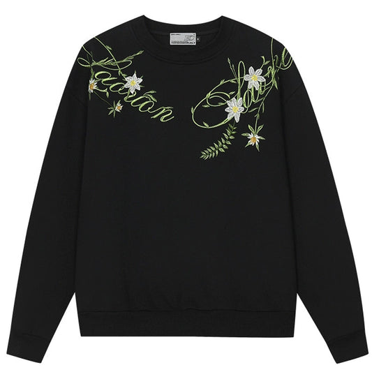 Plant Motif Crewneck Sweatshirt