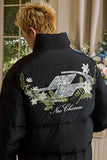 Lace Floral Embroidered Oversized Puffer Lace Floral Embroidered Oversized Puffer
