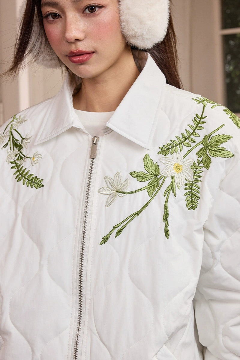 Floral Quilted Embroidery Graphene Jacket Floral Quilted Embroidery Graphene Jacket