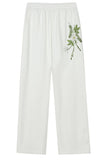 Floral Embroidered Wide-Leg Sweatpants Floral Embroidered Wide-Leg Sweatpants