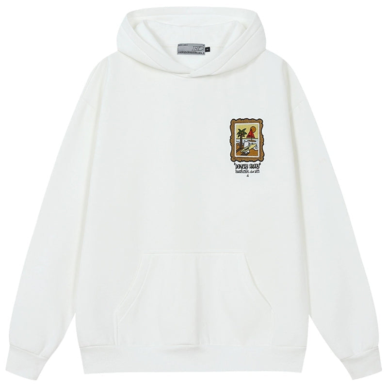 Embroidered patches Fleece Hoodie Embroidered patches Fleece Hoodie