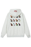 Cat Embroidered Loose Fit Hoodie Cat Embroidered Loose Fit Hoodie