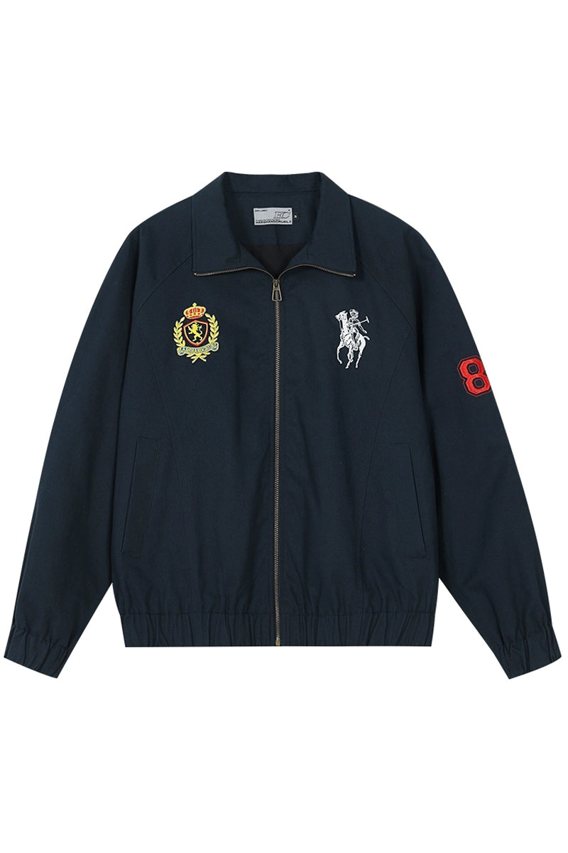Embroidered Harrington Casual Jacket Embroidered Harrington Casual Jacket