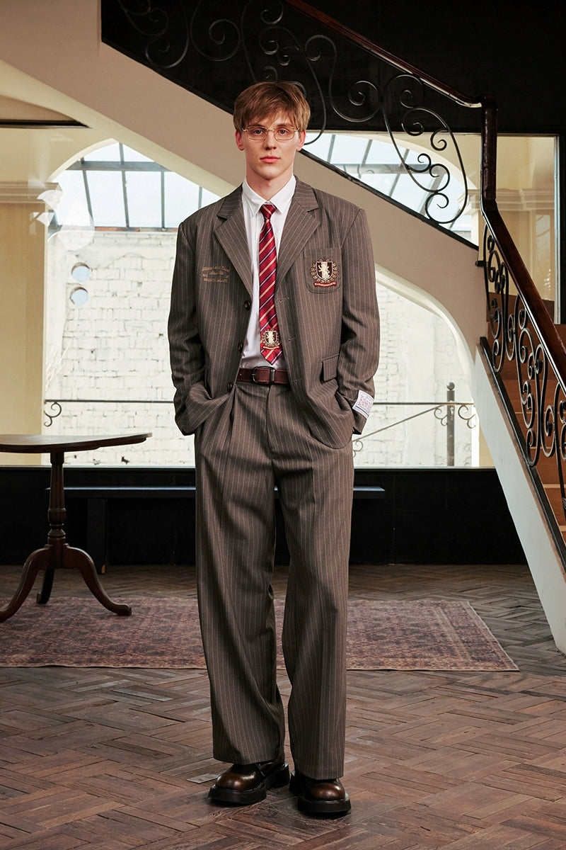 Retro Striped Embroidery Blazer Retro Striped Embroidery Blazer