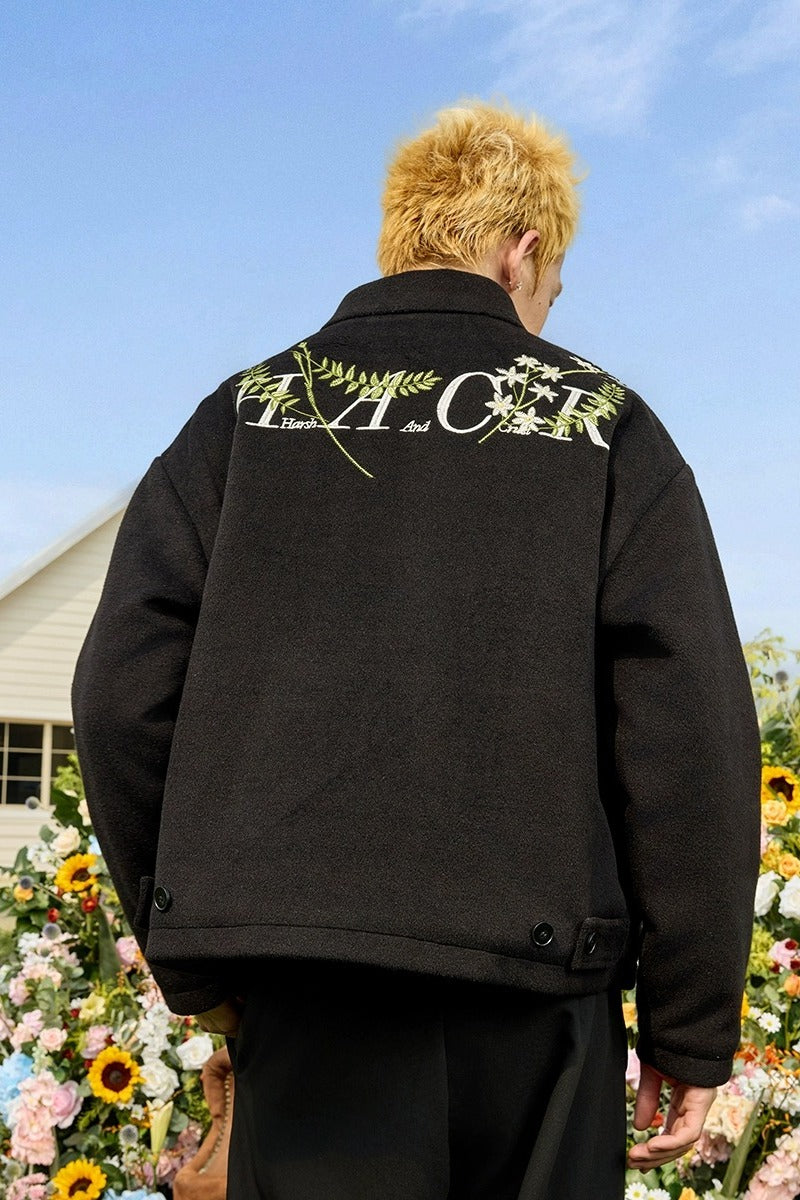 Floral Embroidered Wool Jacket Floral Embroidered Wool Jacket