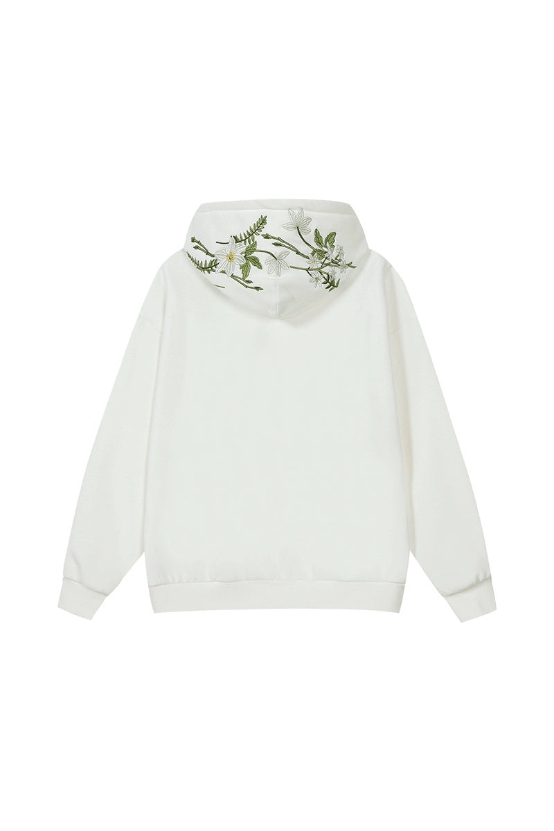 Green Floral Embroidered Hoodie Green Floral Embroidered Hoodie