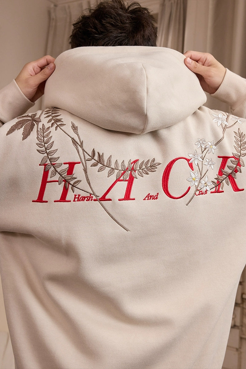 Floral Embroidery Fleece Hoodie Floral Embroidery Fleece Hoodie