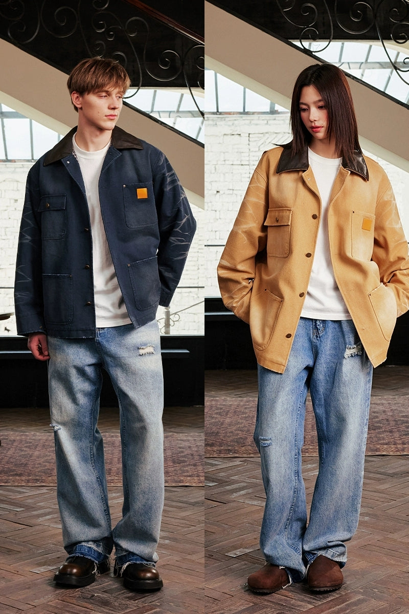 Vintage Washed Plaid Workwear Jacket Vintage Washed Plaid Workwear Jacket