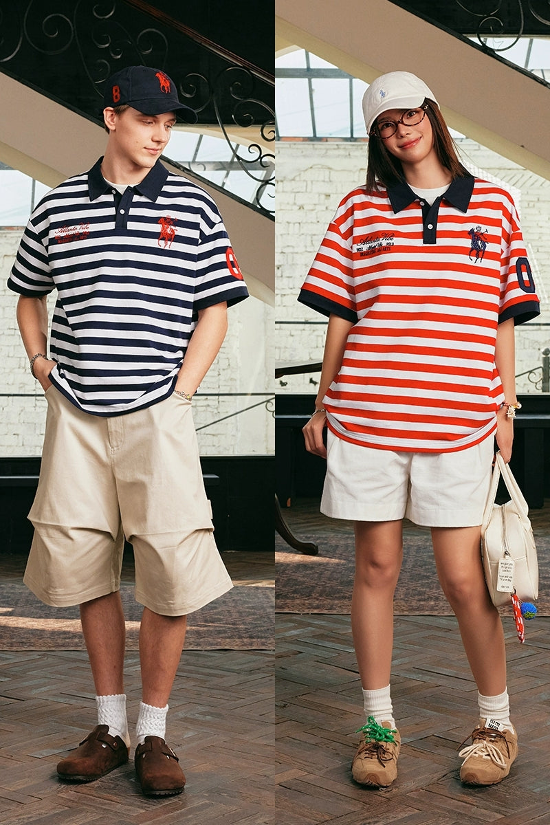 Nautical Striped Embroidered Polo Shirt Nautical Striped Embroidered Polo Shirt